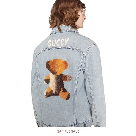 gucci teddy bear denim jacket
